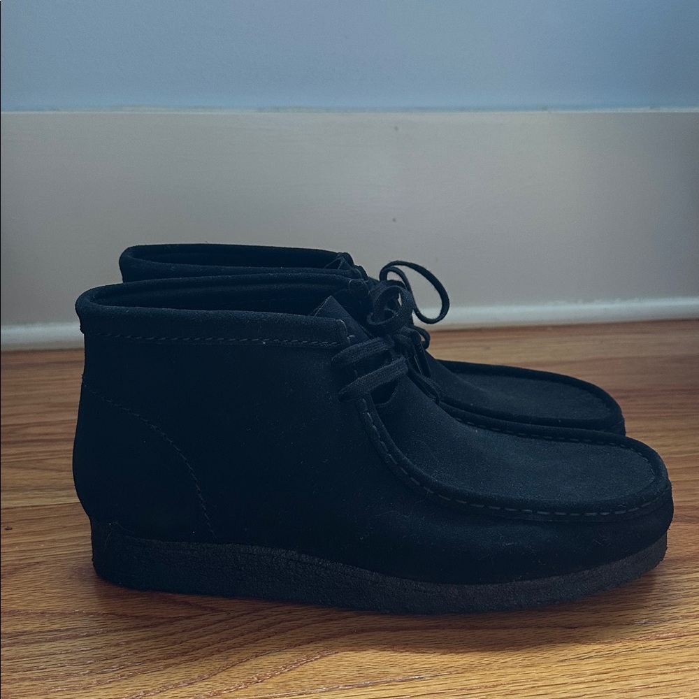 Black Suede Clarks Originals Wallabee Boot US 11.5 Men’s - Picture 2 of 3